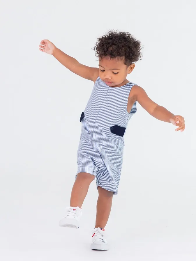 thumbnail image 2 of Ruggedbutts Toddler Boys Swim Shorties - Periwinkle Blue Seersucker... 2 of 9