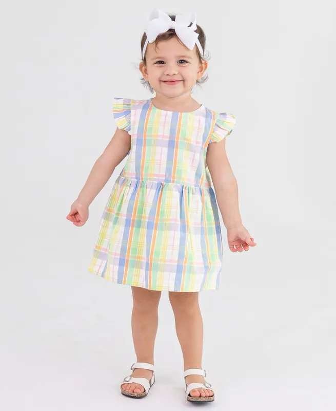 Clubhouse Rainbow Plaid Skirted Romper