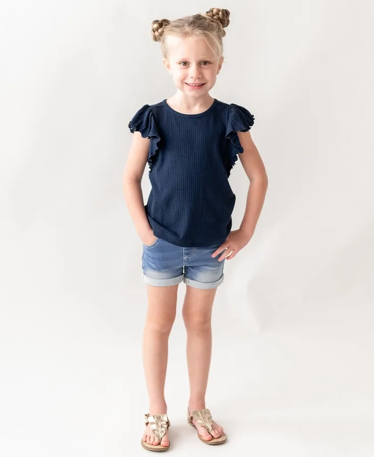 Lt Wash Girls Stretch Denim Shorts