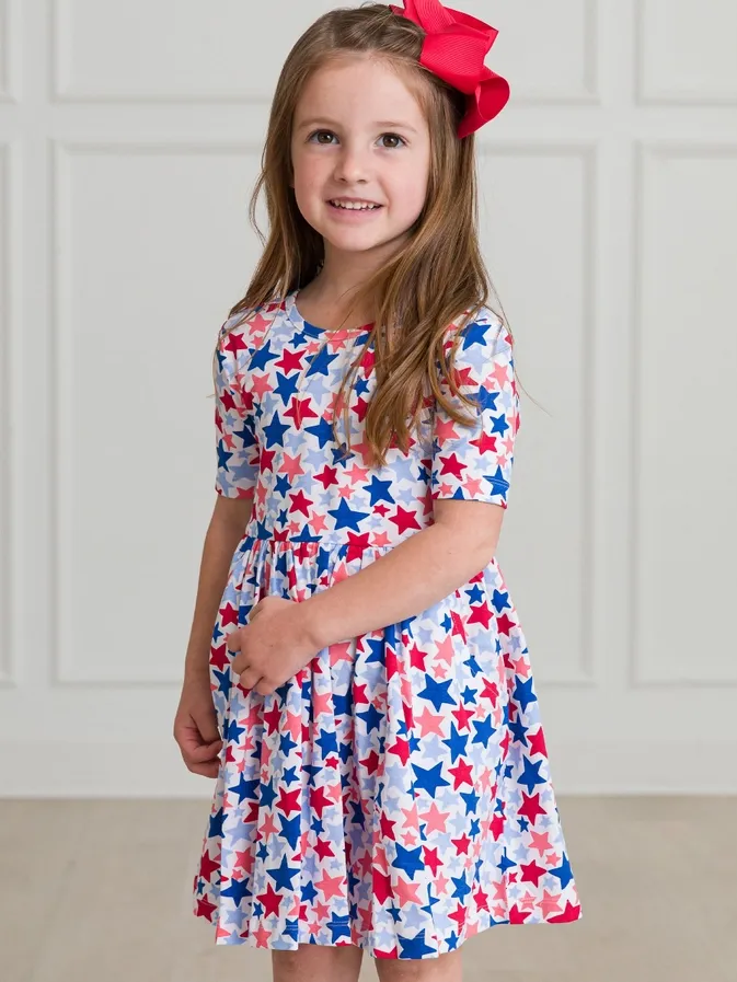 Star Spangled Knit Twill Dress