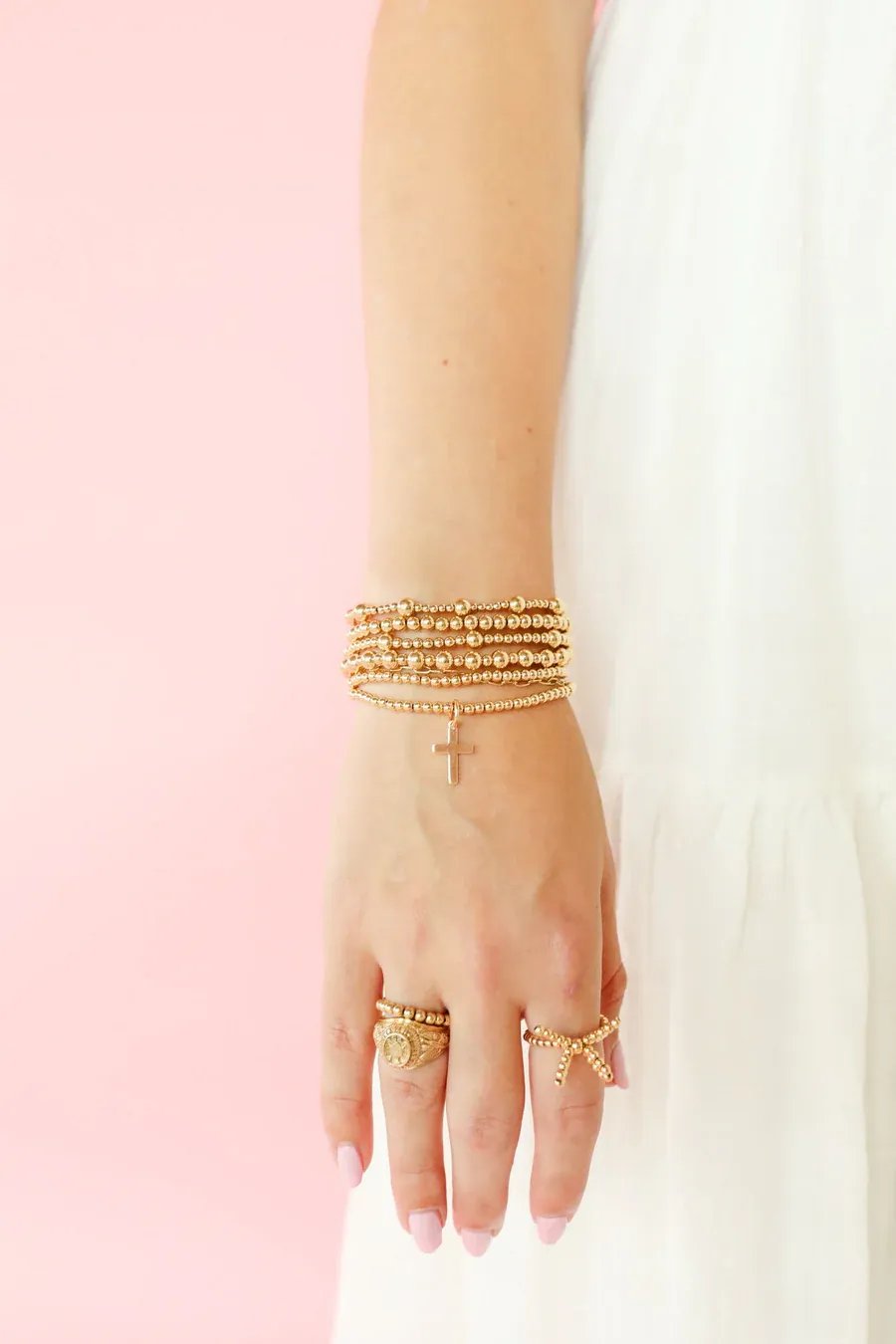 VG Cross Gold Charm Bracelet
