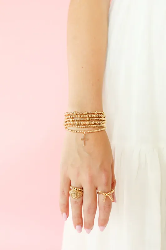 VG Cross Gold Charm Bracelet