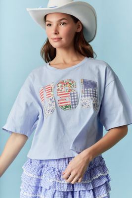 USA Patchwork Cropped Top