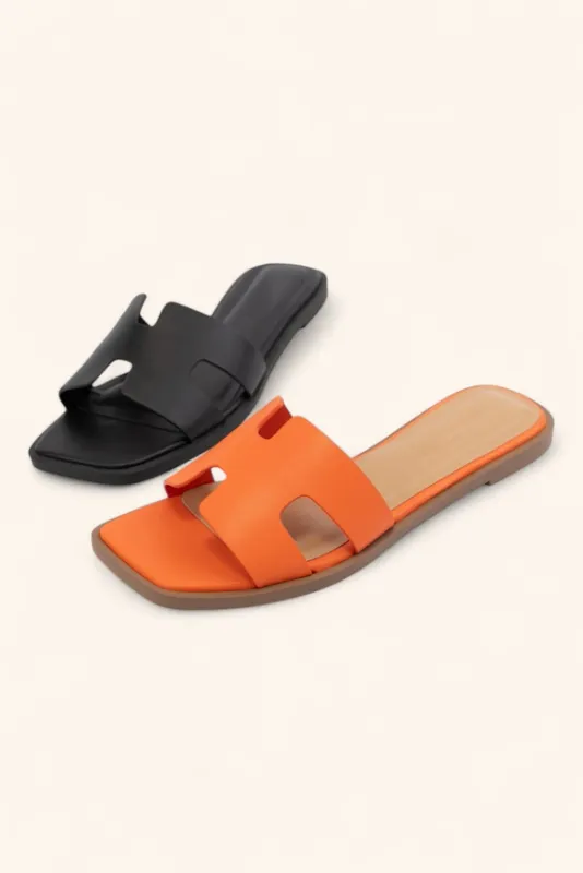 Knit X Shape Sandal- Orange