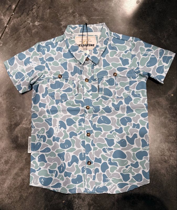 Youth Saltwater Camo Button Down