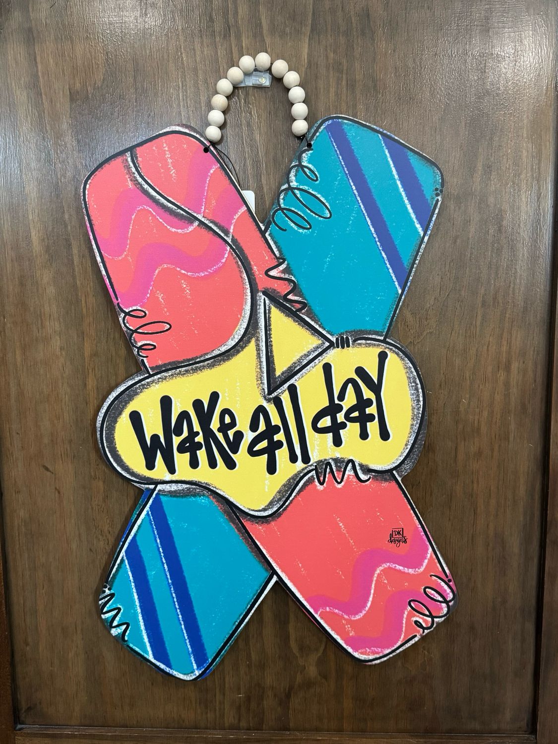 Wake All Day Wakeboard Doorhanger