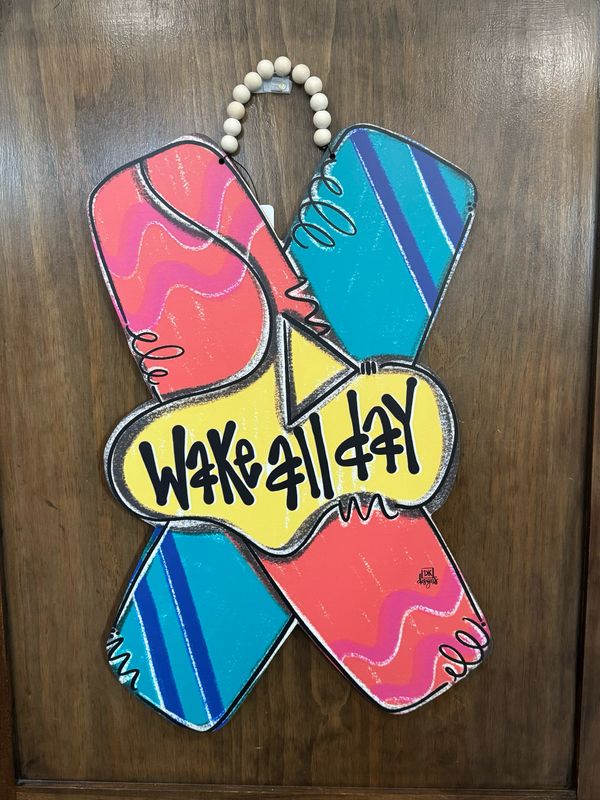 Wake All Day Wakeboard Doorhanger