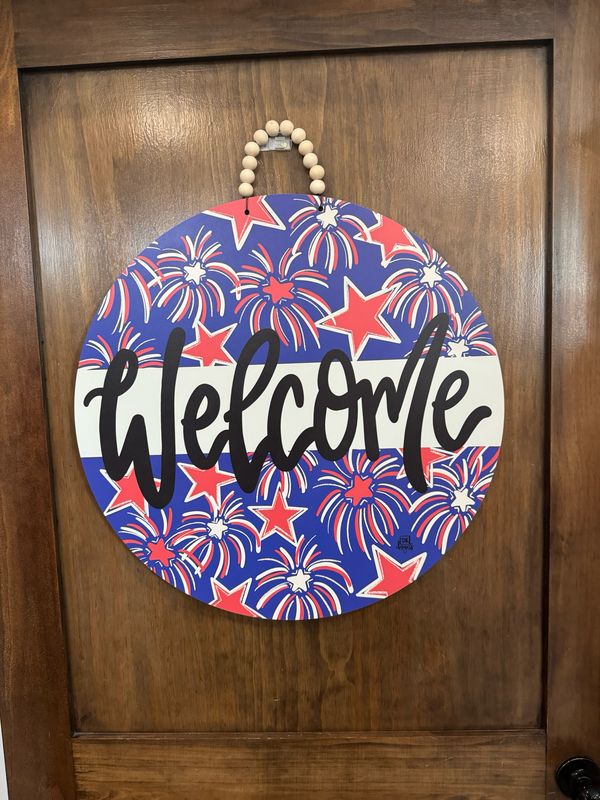 Fireworks Welcome Doorhanger
