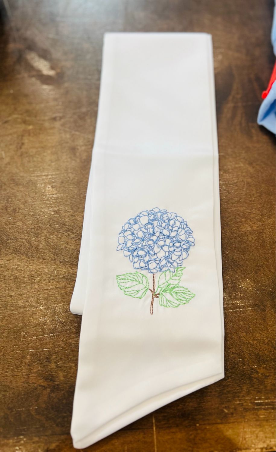 Blue Hydrangea Wreath Sash