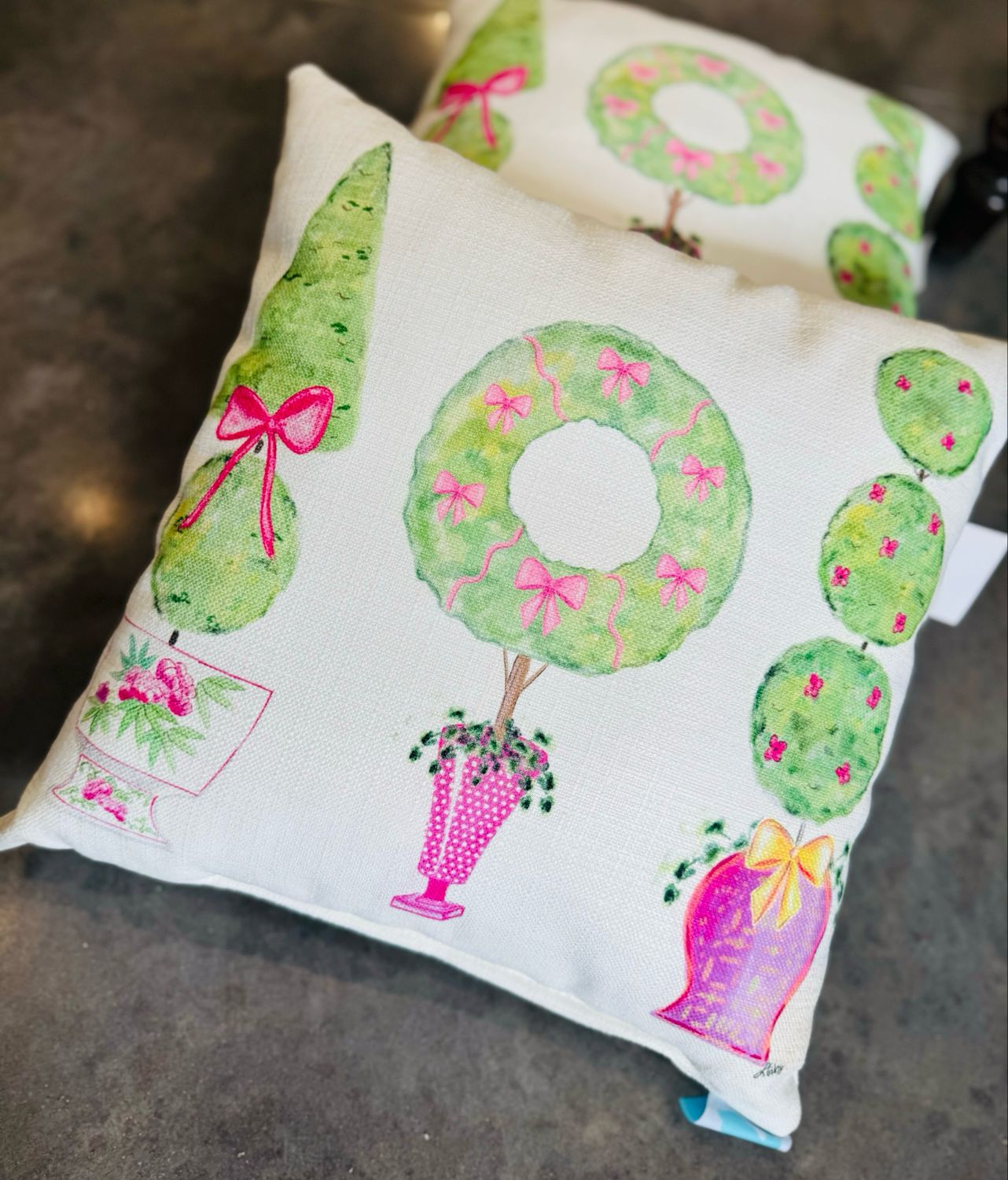 VG Laura Pink Topiaries Pillow