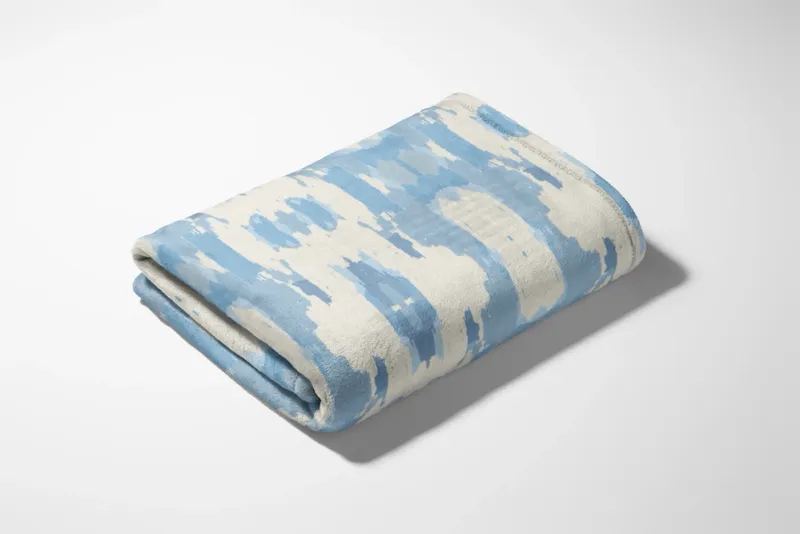 Mitzy Blue Plush Throw Blanket