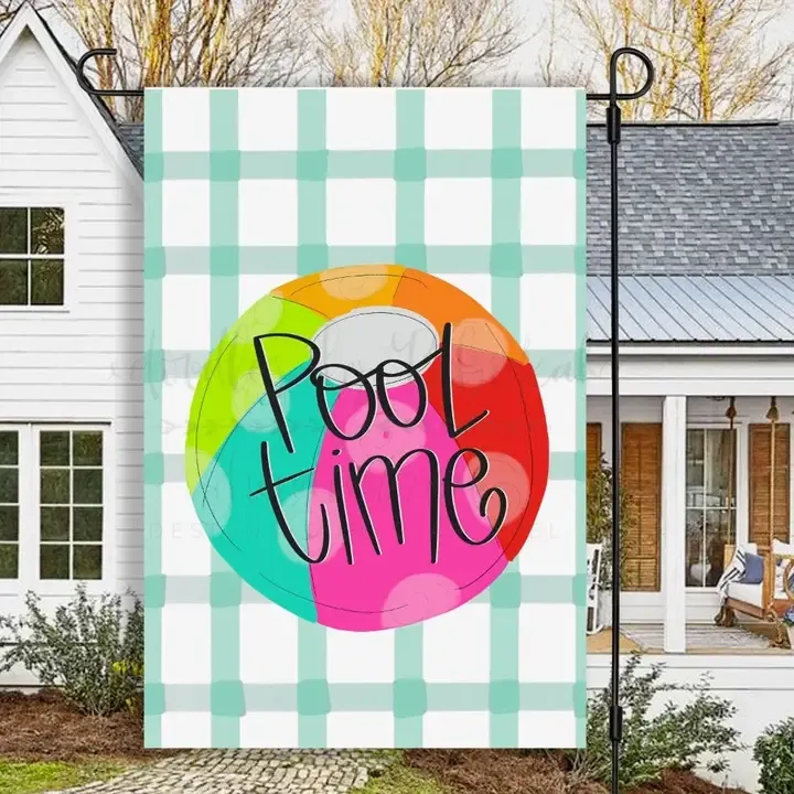 Pool Time Garden Flag
