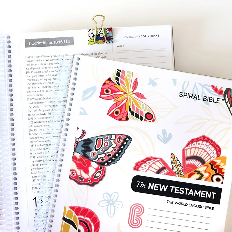 White Butterfly Spiral Bible-WEB New Testament