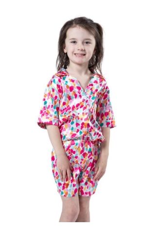 Kids Confetti Bloom Silky Satin PJ Short Set