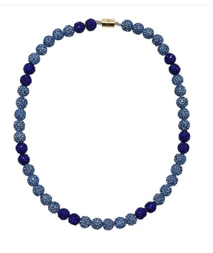 Kids Royal Blue Bling Disco Ball Beaded Necklace