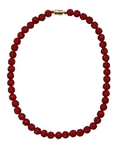 Kids Red Bling Disco Ball Beaded Necklace
