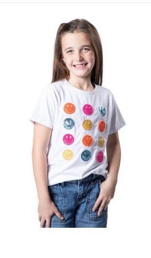 Kids All Smiles White Crew Neck Tee