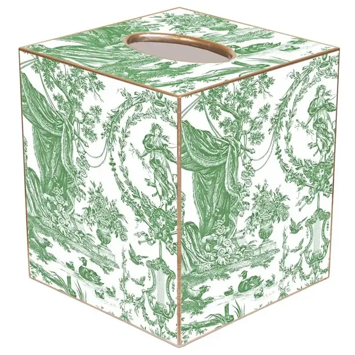 VG Green Toile Tissue Box Cover