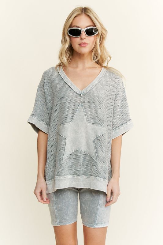 RD Star Mest Top-Silver Grey