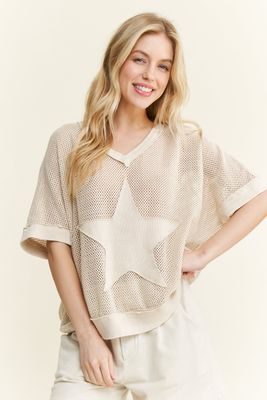 RD Star Mesh Top-Natural