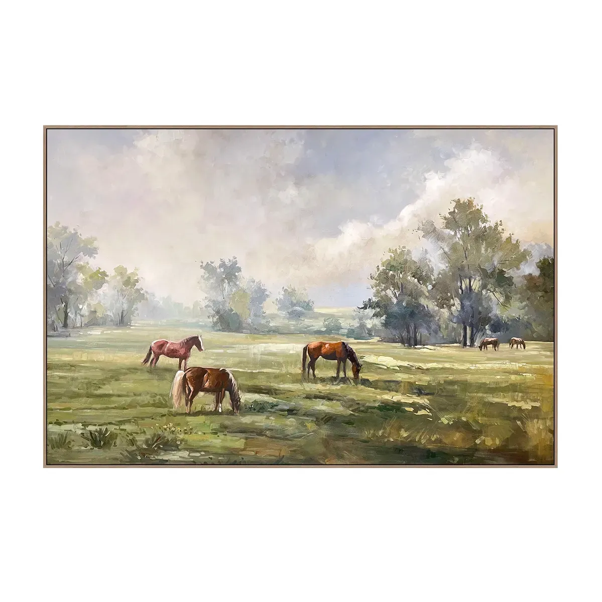 Horse Fields Hand Painted Canvas