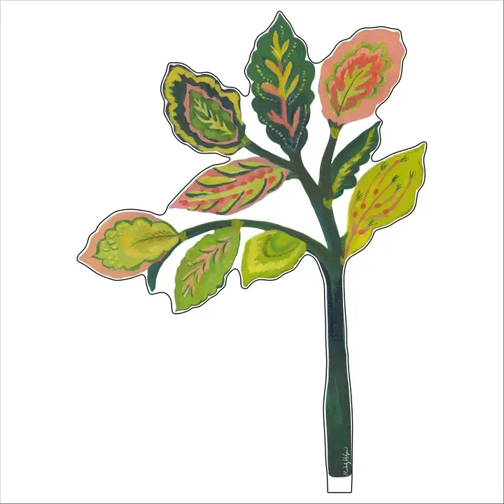 VG Green Leaves Small Acrylic Flower