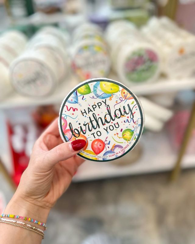 Happy Birthday Balloons Soap in a Sponge
