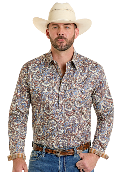 Taupe Men&#39;s LS Snap