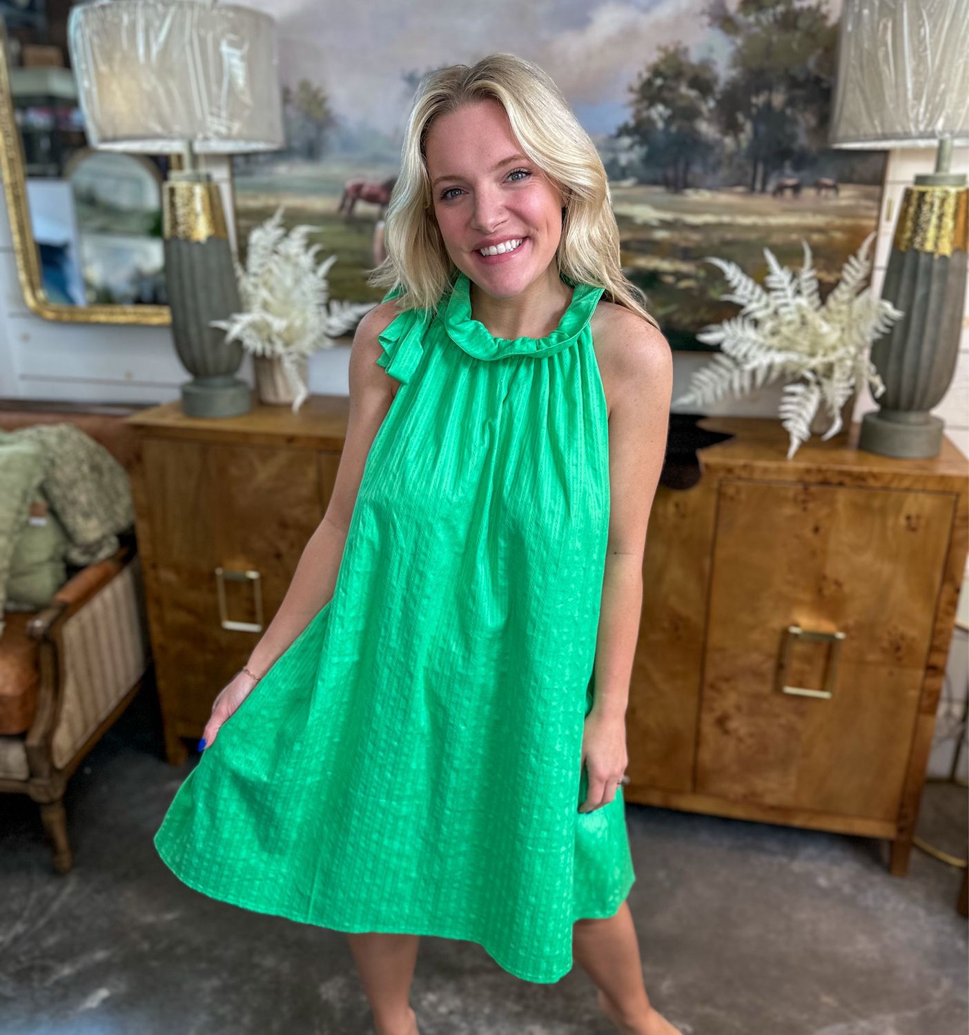 Gracie Dress-Green Apple