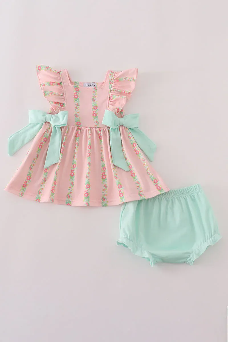 CS Pink &amp; Mint Stripe Short Set