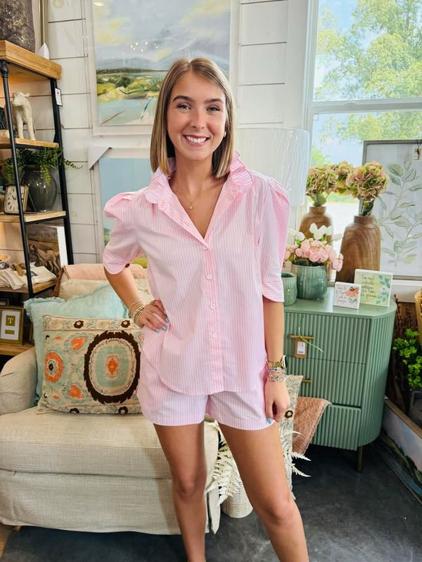 Jodie Pink Stripe Top
