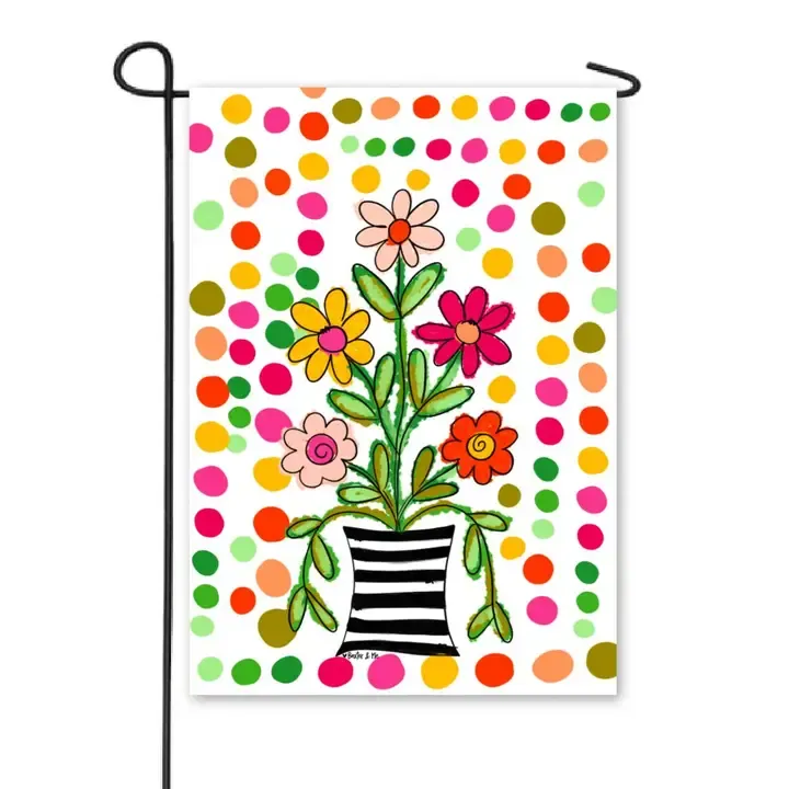 VG Happy Dot Floral Garden Flag
