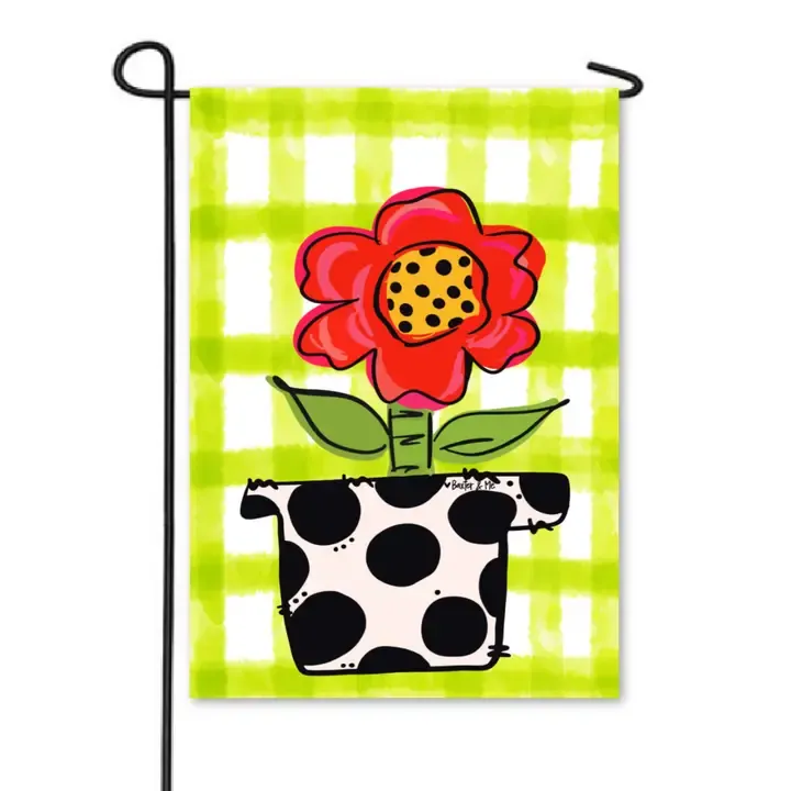 VG Red Flower Garden Flag