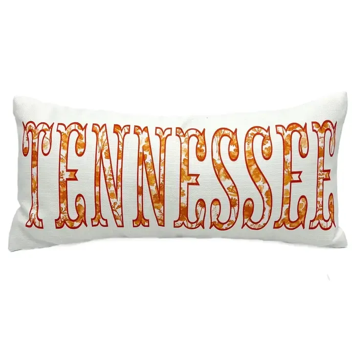 VG Orange Floral Tennessee Pillow