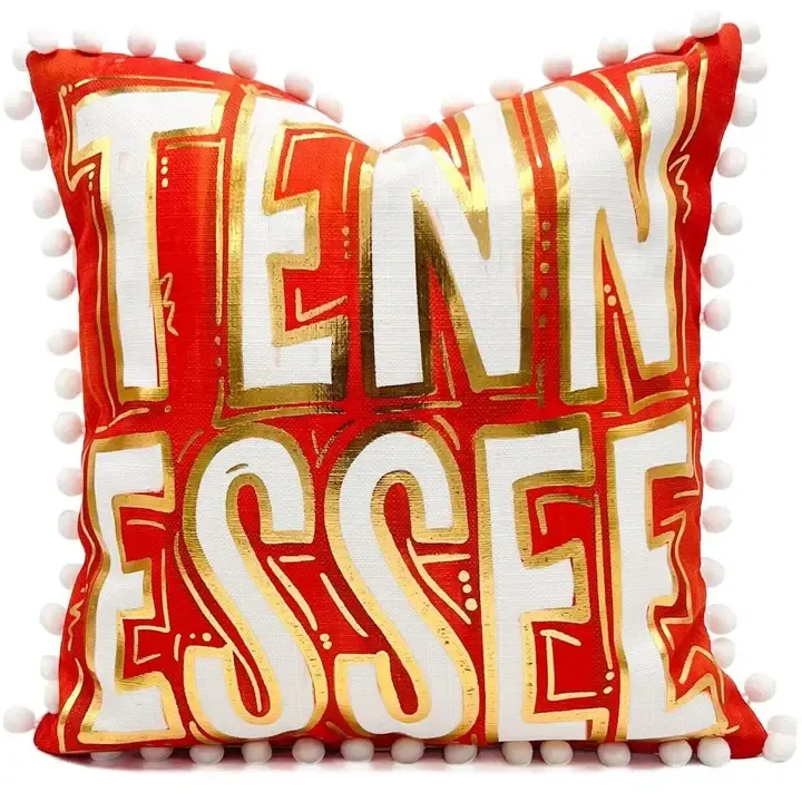 VG Gold Foil Orange Tennessee Pillow