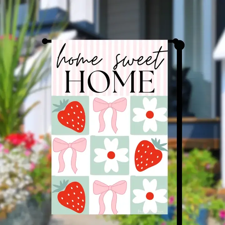 Home Sweet Home Strawberries Garden Flag