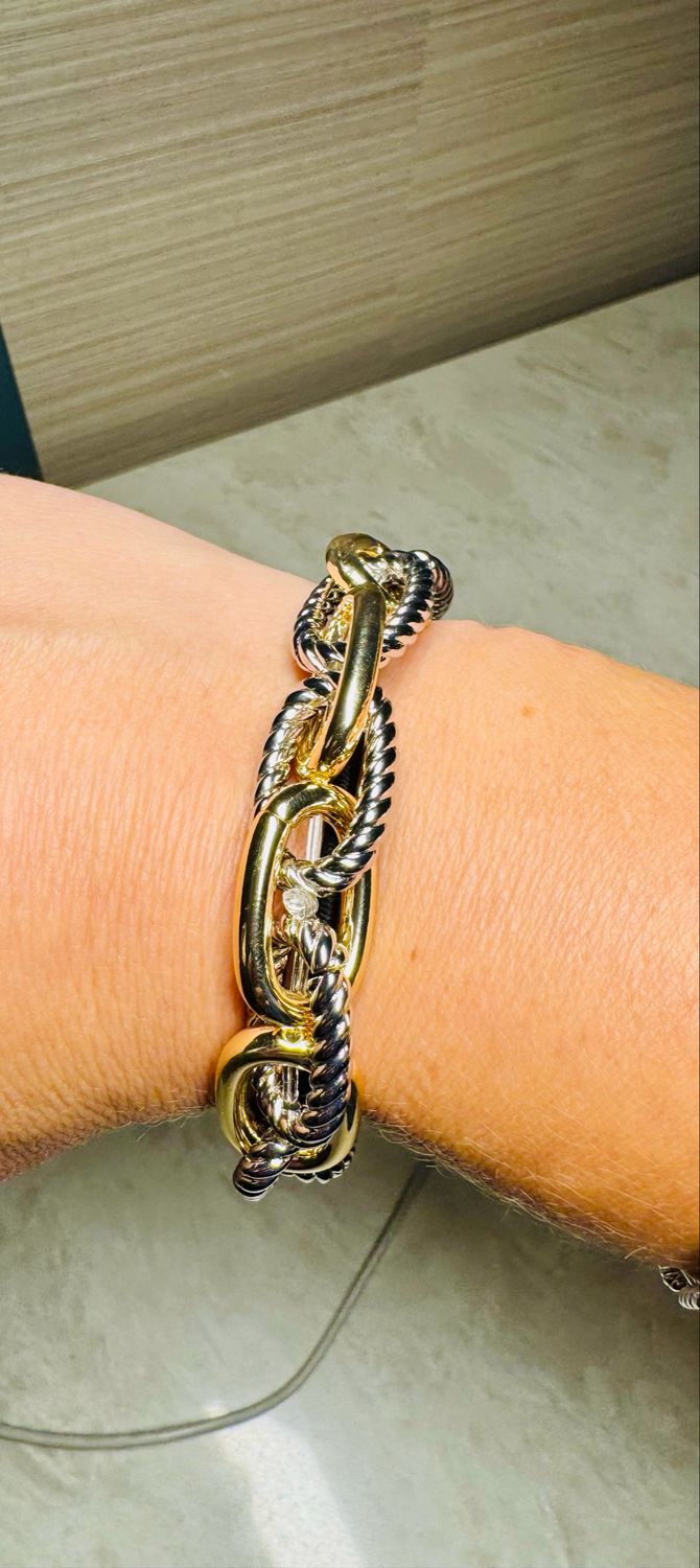 VG Gold &amp; Silver Oval Link Bracelet