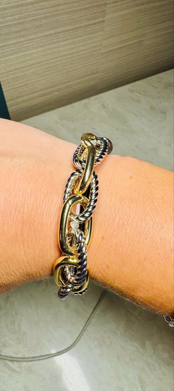 VG Gold &amp; Silver Oval Link Bracelet