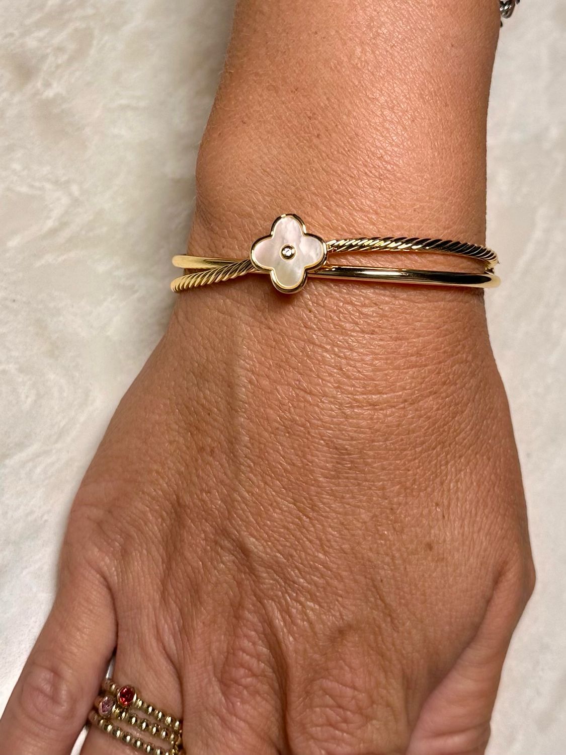 VG Mother of Pearl Crossover Bracelet