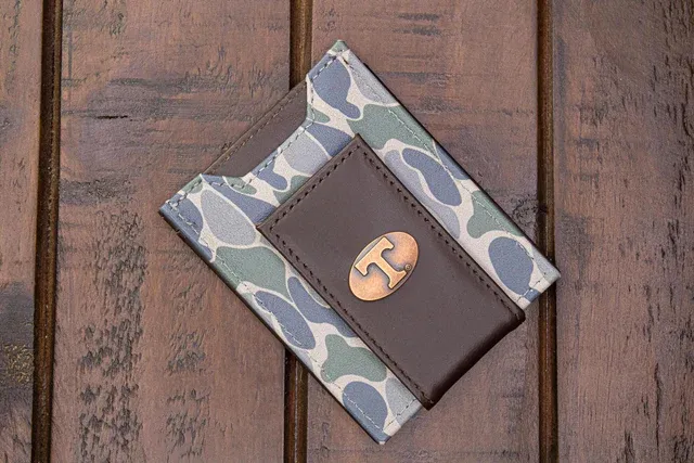 Old School Green Camo Front Pocket Wallet-TN