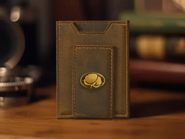 Vintage Tan Front Pocket Wallet-Brass Cotton