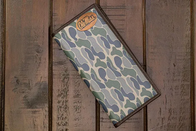 Old School Green Camo Long Wallet-Ole Miss