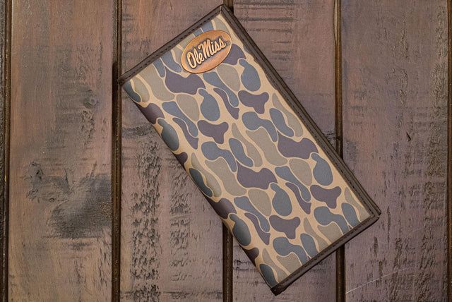 Old School Brown Camo Long Wallet-Ole Miss