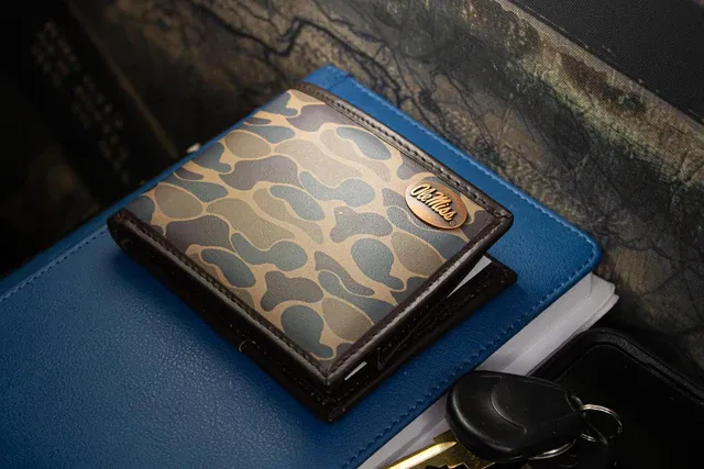 Old School Brown Camo Bifold Wallet-Ole Miss