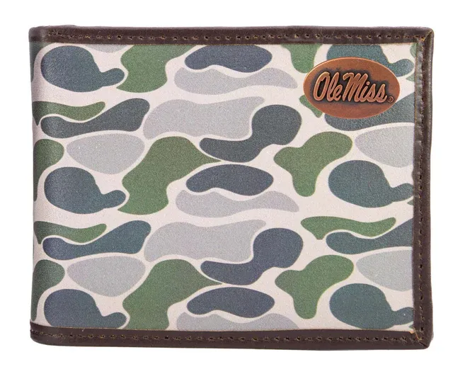 Old School Green Camo Bifold Wallet-Ole Miss