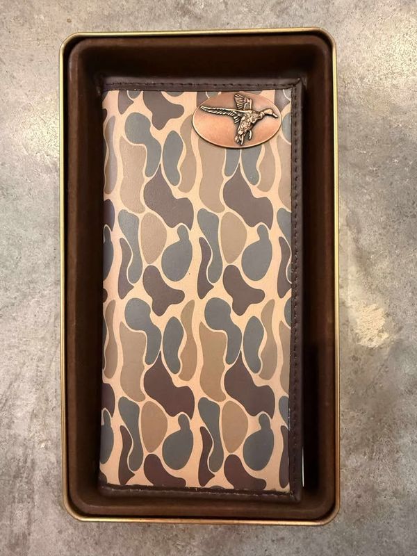 Old School Brown Camo Long Wallet-Duck