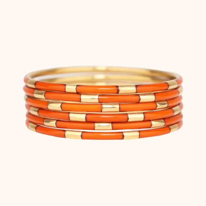 VG Veda Bangles (Set of 6)-Burnt Orange