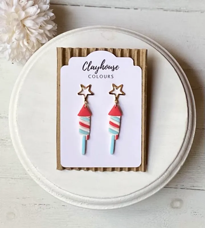 Stripes Rocket Earrings