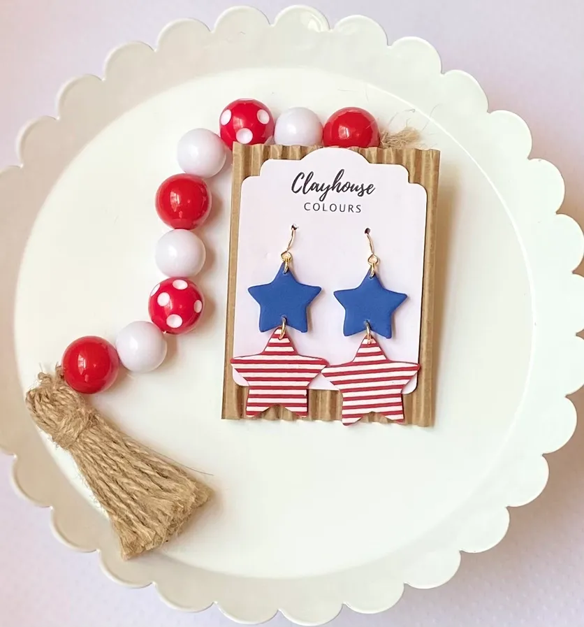 Two Star Dangle Earrings