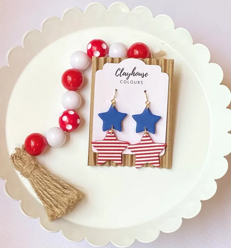 Two Star Dangle Earrings